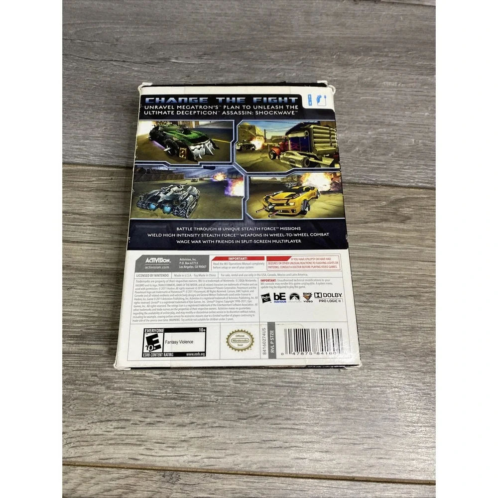 Transformers Dark of the Moon Stealth Force Edition w/ Car Nintendo Wii